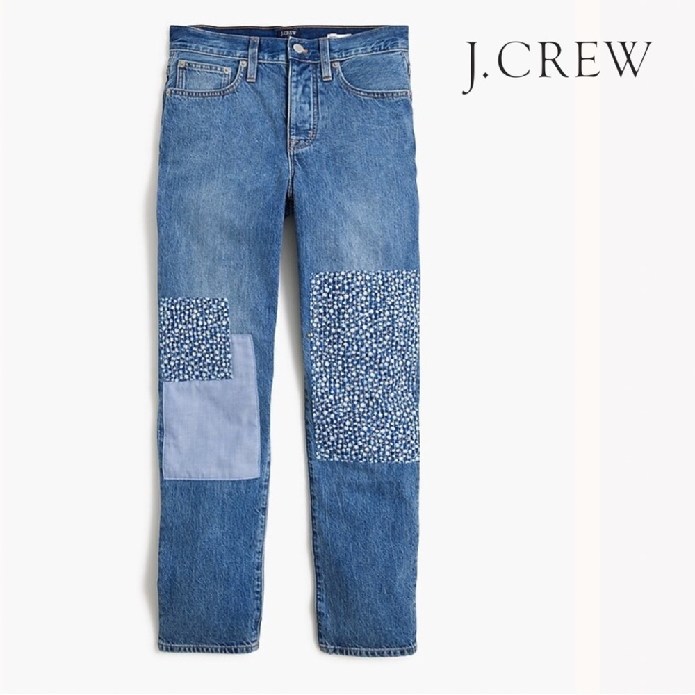 NWOT J. Crew Premium Edition Slim Boyfriend Patchwork Jean